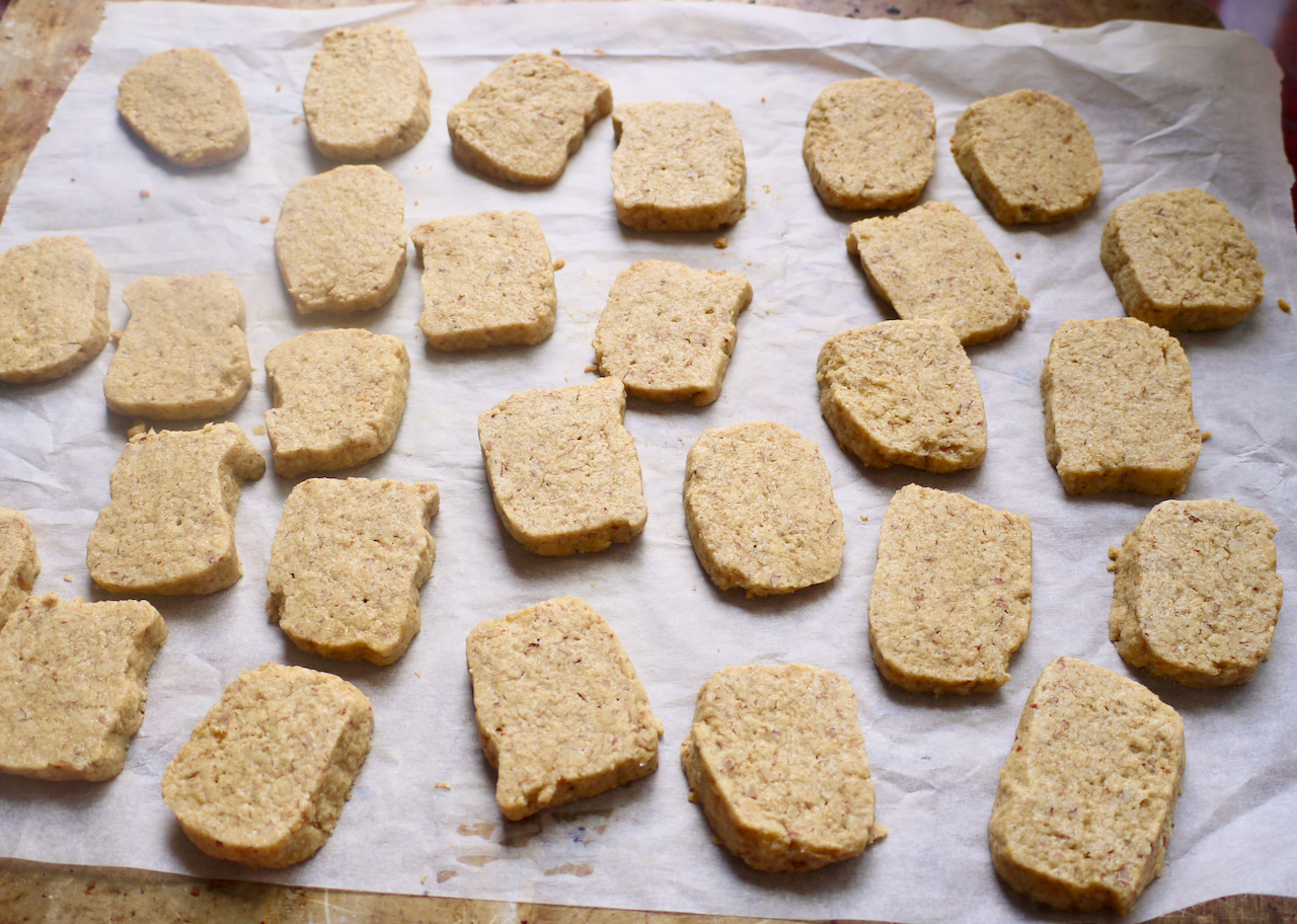 Biscuits on a sheet of baking paper